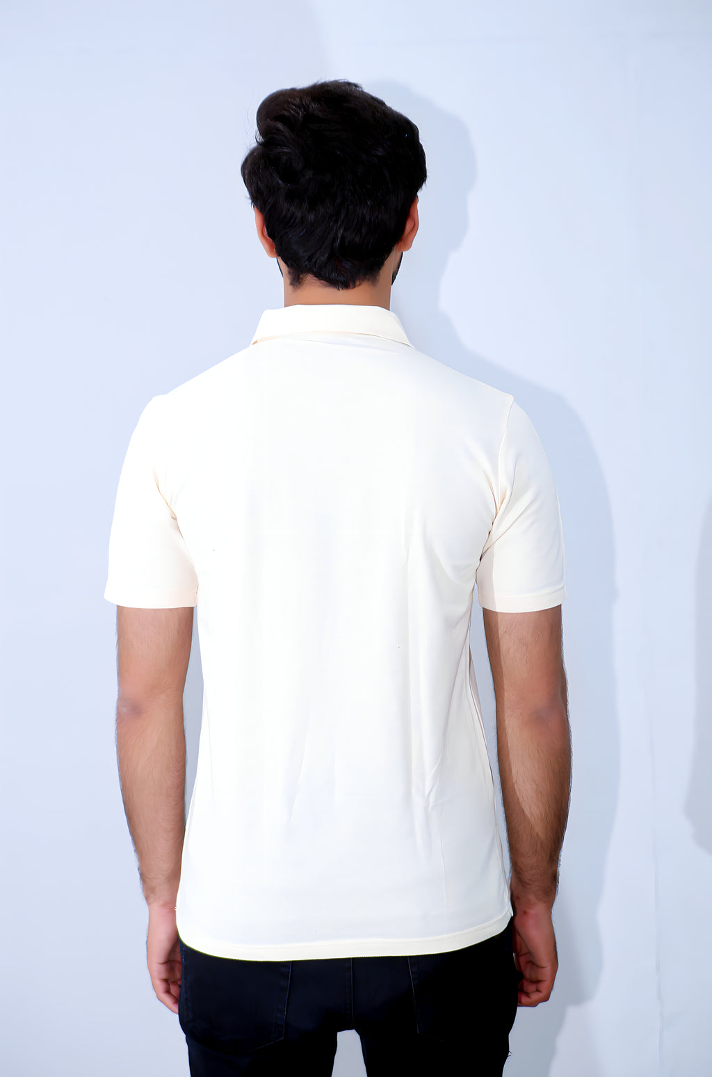 JYRA OFF WHITE ZIP POLO.