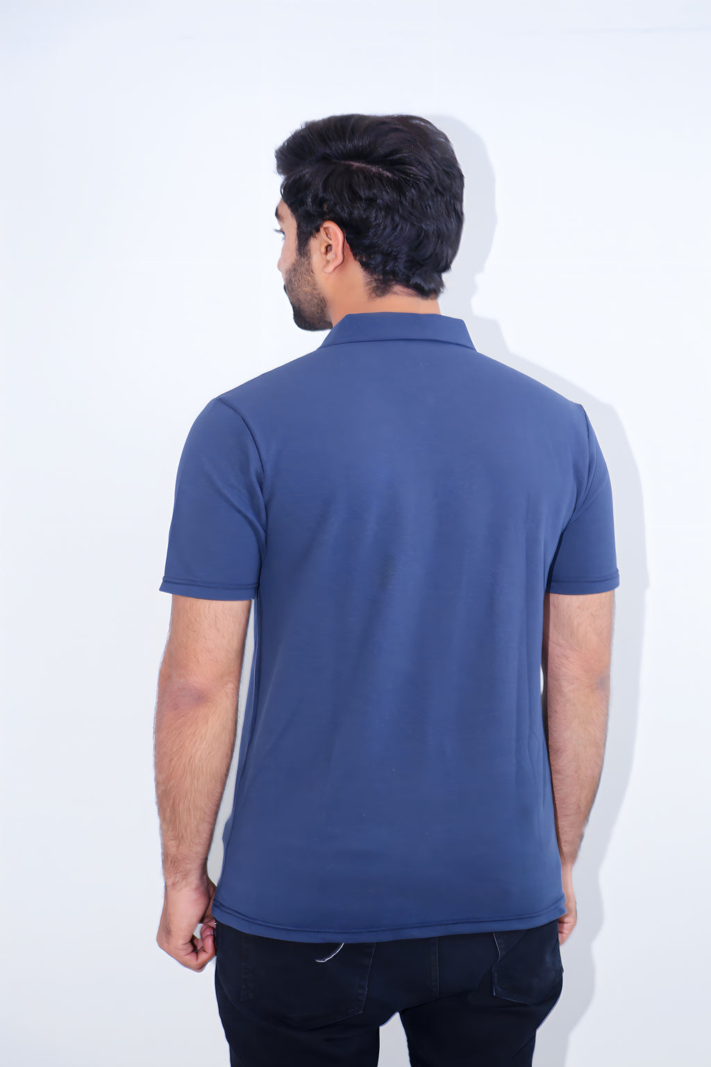 JYRA NAVY BLUE ZIP POLO.